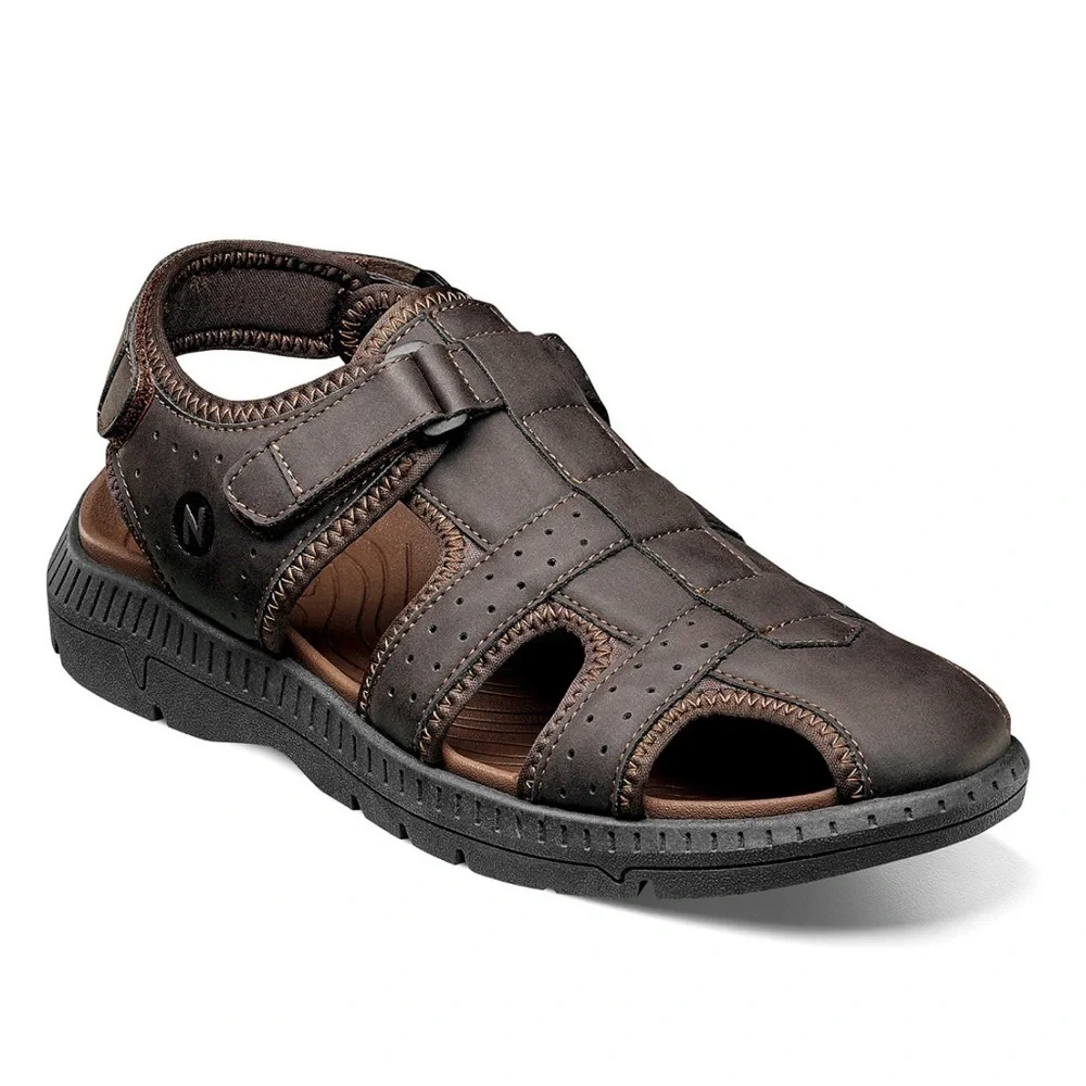 Nunn Bush Men's Laguna Closed Toe Fisherman Sandal- Wide Width- Size 10W